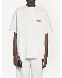 T-shirt à col rond blanc Balenciaga