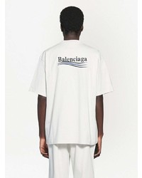 T-shirt à col rond blanc Balenciaga