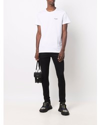 T-shirt à col rond blanc Balmain