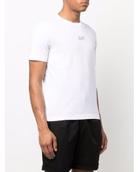 T-shirt à col rond blanc Ea7 Emporio Armani