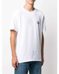 T-shirt à col rond blanc Stussy