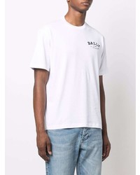 T-shirt à col rond blanc Bally