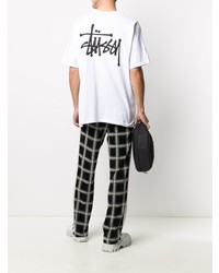 T-shirt à col rond blanc Stussy