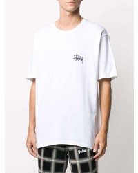 T-shirt à col rond blanc Stussy