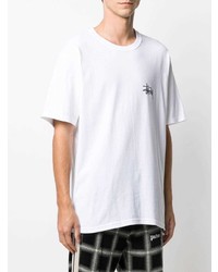 T-shirt à col rond blanc Stussy