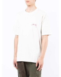 T-shirt à col rond blanc Stussy