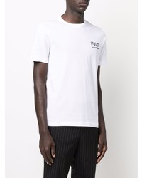 T-shirt à col rond blanc Ea7 Emporio Armani