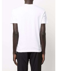 T-shirt à col rond blanc Ea7 Emporio Armani