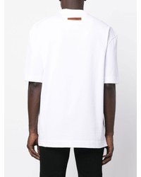 T-shirt à col rond blanc Zegna