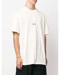 T-shirt à col rond blanc MSGM