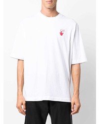 T-shirt à col rond blanc Off-White