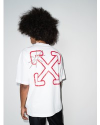 T-shirt à col rond blanc Off-White