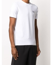 T-shirt à col rond blanc Ea7 Emporio Armani