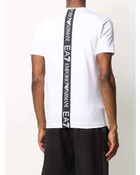 T-shirt à col rond blanc Ea7 Emporio Armani