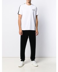 T-shirt à col rond blanc Ea7 Emporio Armani