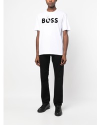 T-shirt à col rond blanc BOSS