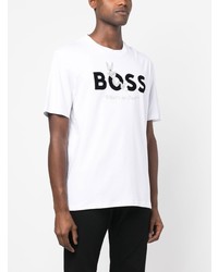 T-shirt à col rond blanc BOSS