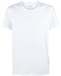 T-shirt à col rond blanc Maison Martin Margiela