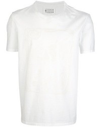 T-shirt à col rond blanc Maison Martin Margiela