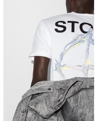 T-shirt à col rond blanc Stone Island