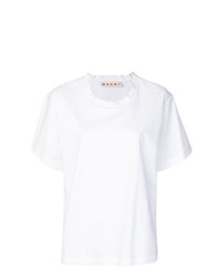 T-shirt à col rond blanc Marni