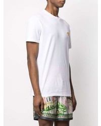 T-shirt à col rond blanc Versace