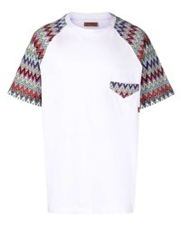 T-shirt à col rond blanc Missoni