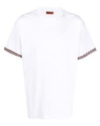 T-shirt à col rond blanc Missoni