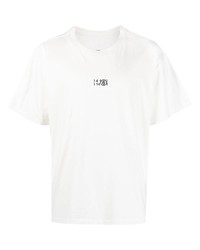 T-shirt à col rond blanc MM6 MAISON MARGIELA