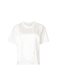 T-shirt à col rond blanc MM6 MAISON MARGIELA