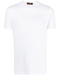 T-shirt à col rond blanc Moorer