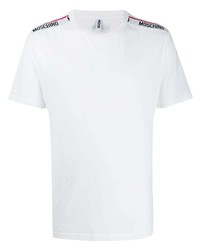 T-shirt à col rond blanc Moschino