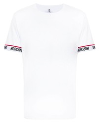 T-shirt à col rond blanc Moschino