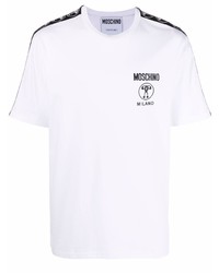 T-shirt à col rond blanc Moschino