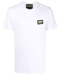 T-shirt à col rond blanc Moschino