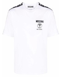 T-shirt à col rond blanc Moschino