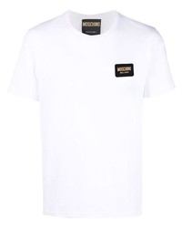 T-shirt à col rond blanc Moschino