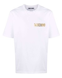 T-shirt à col rond blanc Moschino