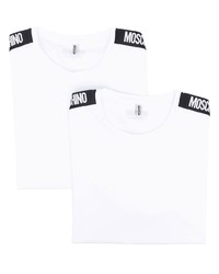 T-shirt à col rond blanc Moschino