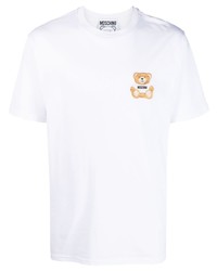 T-shirt à col rond blanc Moschino