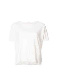 T-shirt à col rond blanc Mother