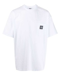 T-shirt à col rond blanc MSGM