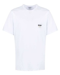 T-shirt à col rond blanc MSGM