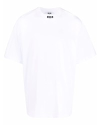 T-shirt à col rond blanc MSGM