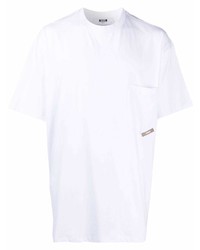 T-shirt à col rond blanc MSGM