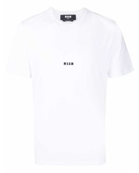 T-shirt à col rond blanc MSGM