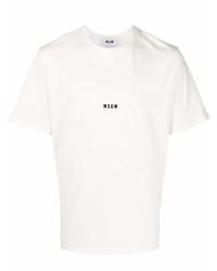 T-shirt à col rond blanc MSGM