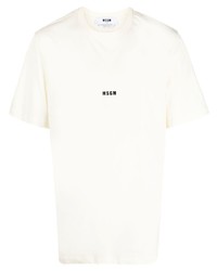 T-shirt à col rond blanc MSGM