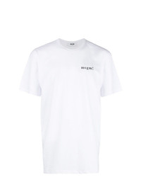 T-shirt à col rond blanc MSGM