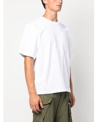 T-shirt à col rond blanc Sacai